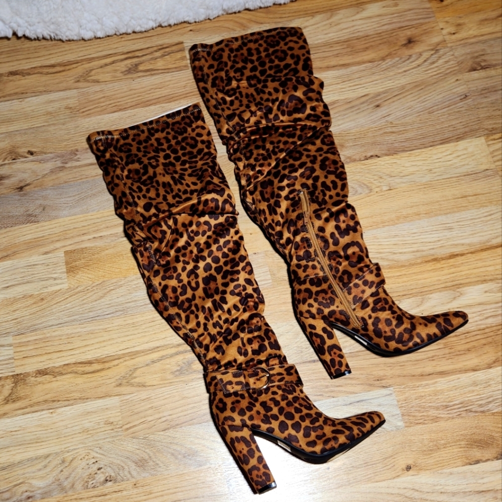 Cheetah boot heels Shania twain style